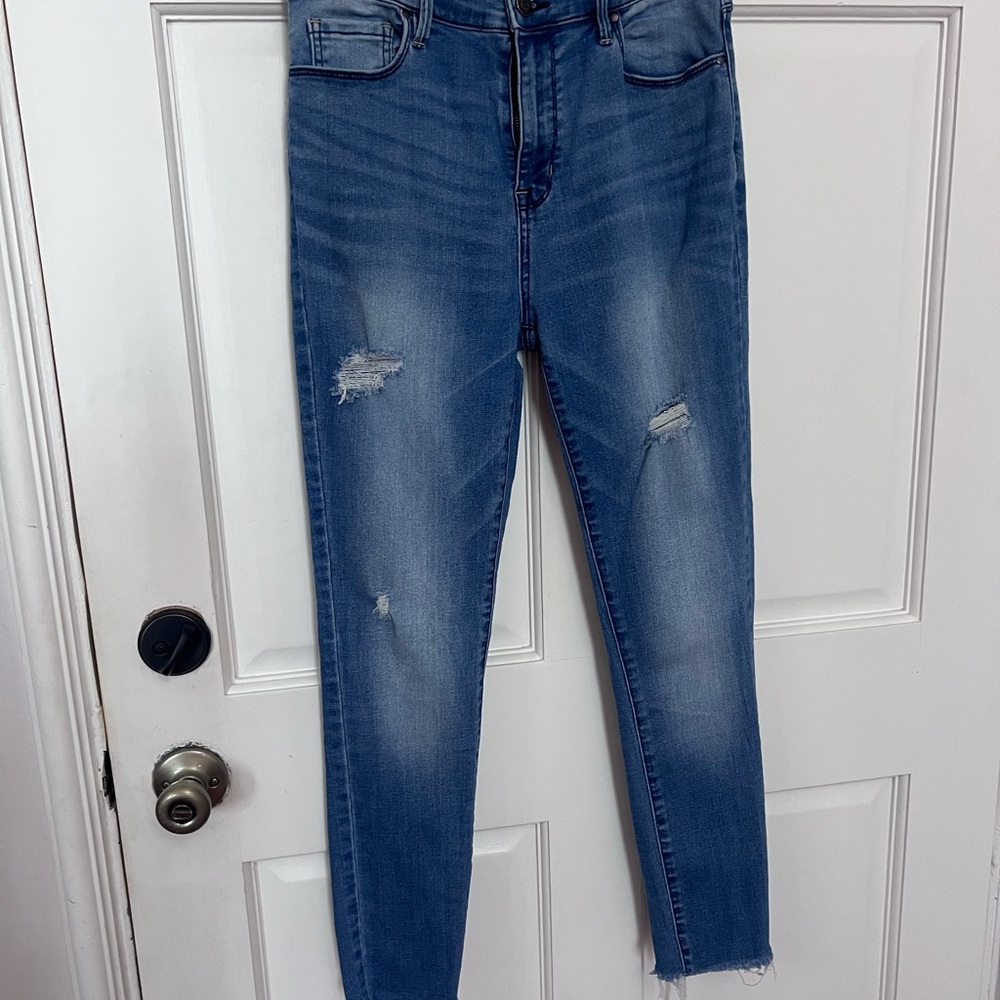 Classic Blue Distressed Women's Jeans